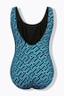 Badedragt, grafisk print, uden softcups, rund hals