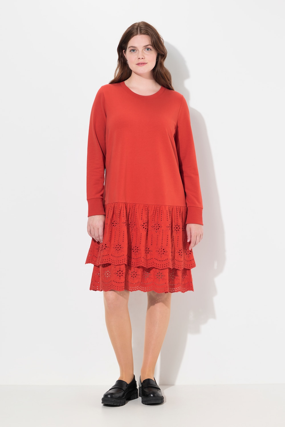 Große Größen Sweatkleid, Damen, orange, Größe: 50/52, Baumwolle, Ulla Popken