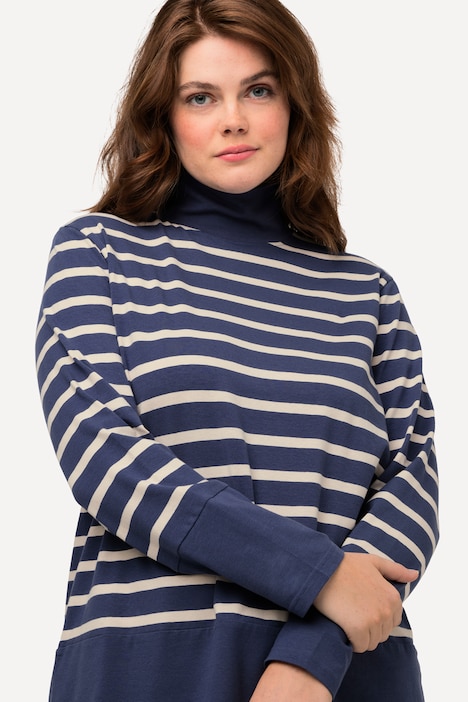 Eco Cotton Striped Long Sleeve Turtleneck Tee | T-Shirts | Knit Tops & Tees