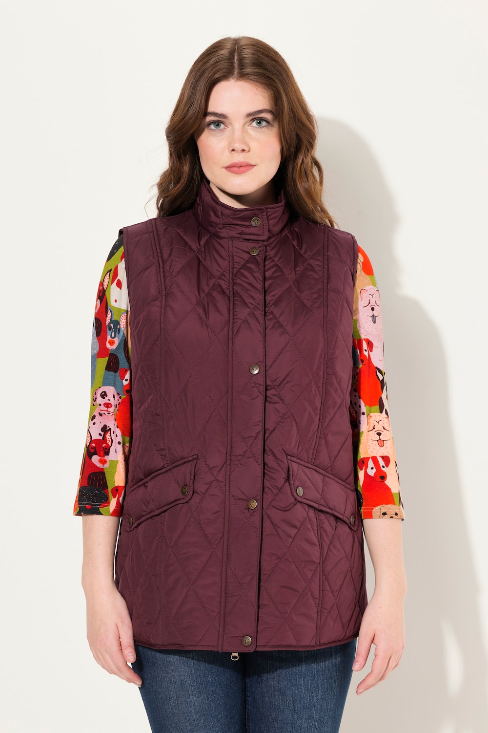 Große Größen Steppweste, Damen, lila, Größe: 46/48, Polyester, Ulla Popken