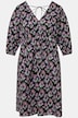 Minikleid, A-Line, Flower Print, V-Ausschnitt, weite 3/4-Ärmel