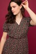 Midikleid, A-Line, Flower Print, V-Ausschnitt, Halbarm