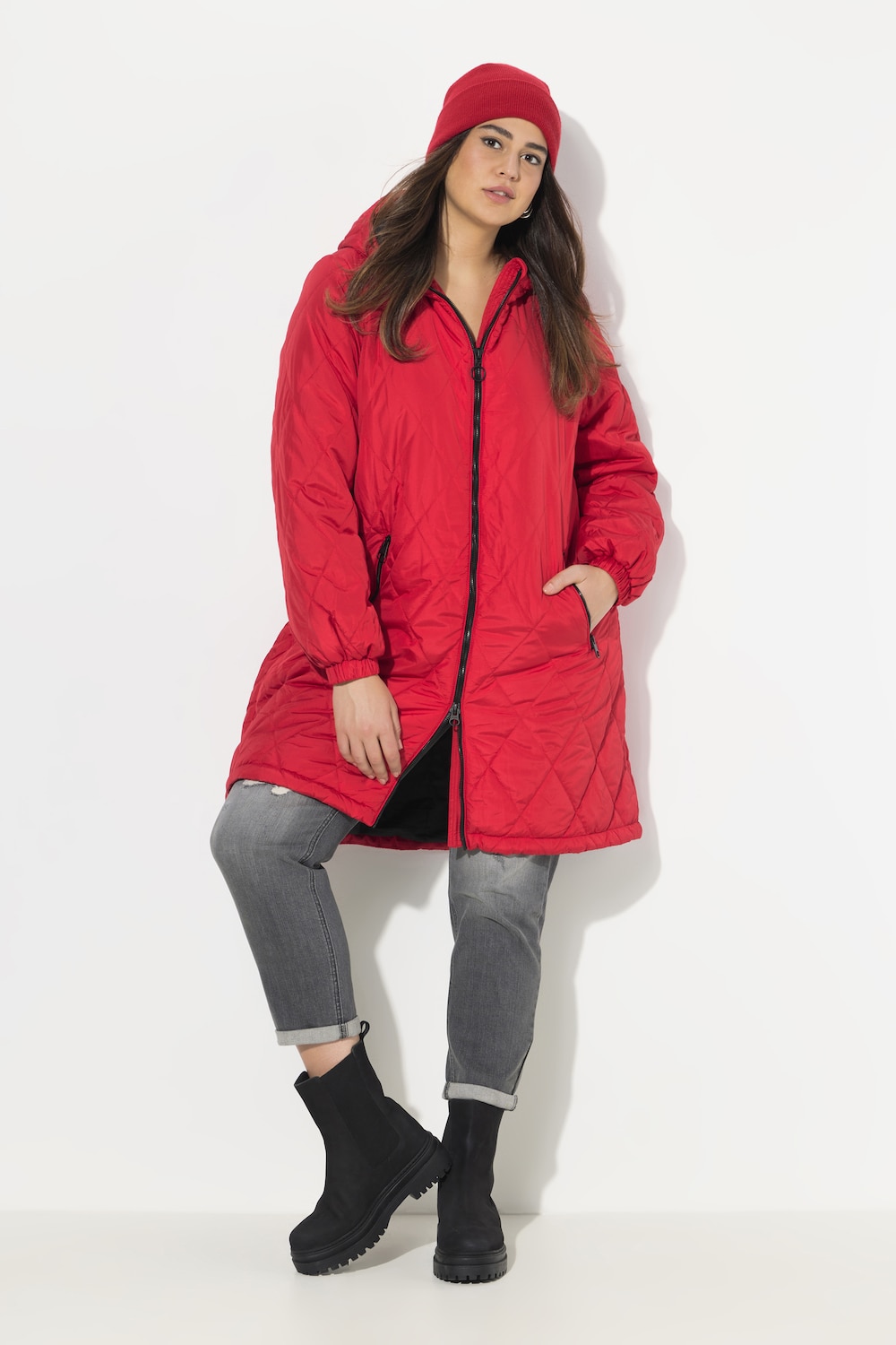 Große Größen Leichtstepp-Mantel, Damen, rot, Größe: 42/44, Polyester, Ulla Popken