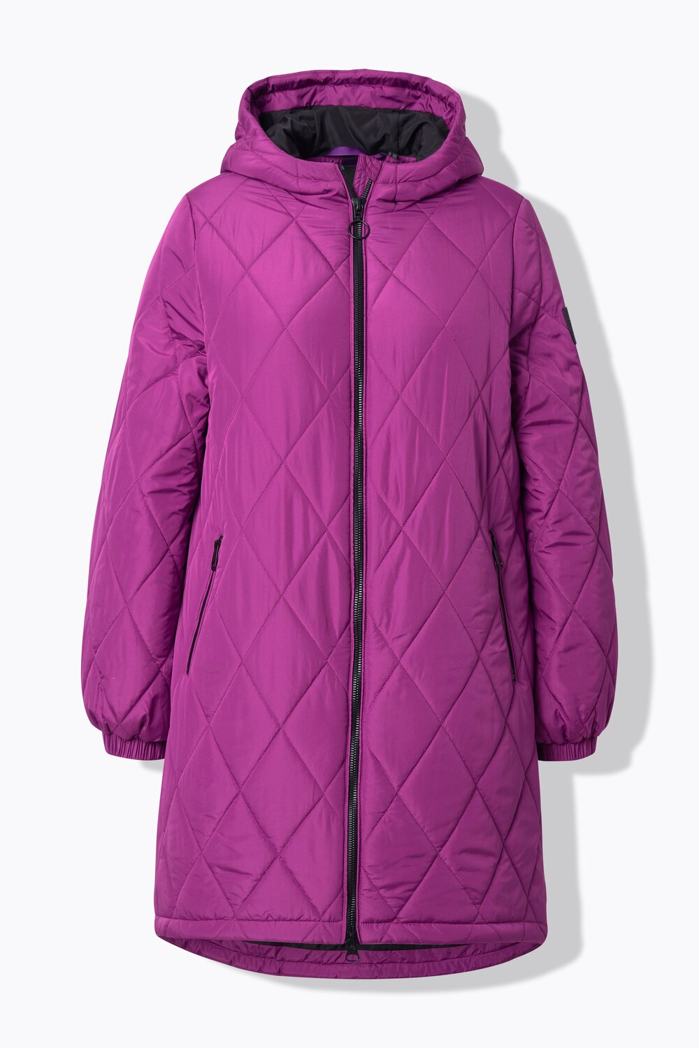 Stora storlekar Lätt quiltad kappa i vattenavvisande material med tvåvägsdragkedja, Dam, lila, storlek: 42/44, Polyester, Ulla Popken