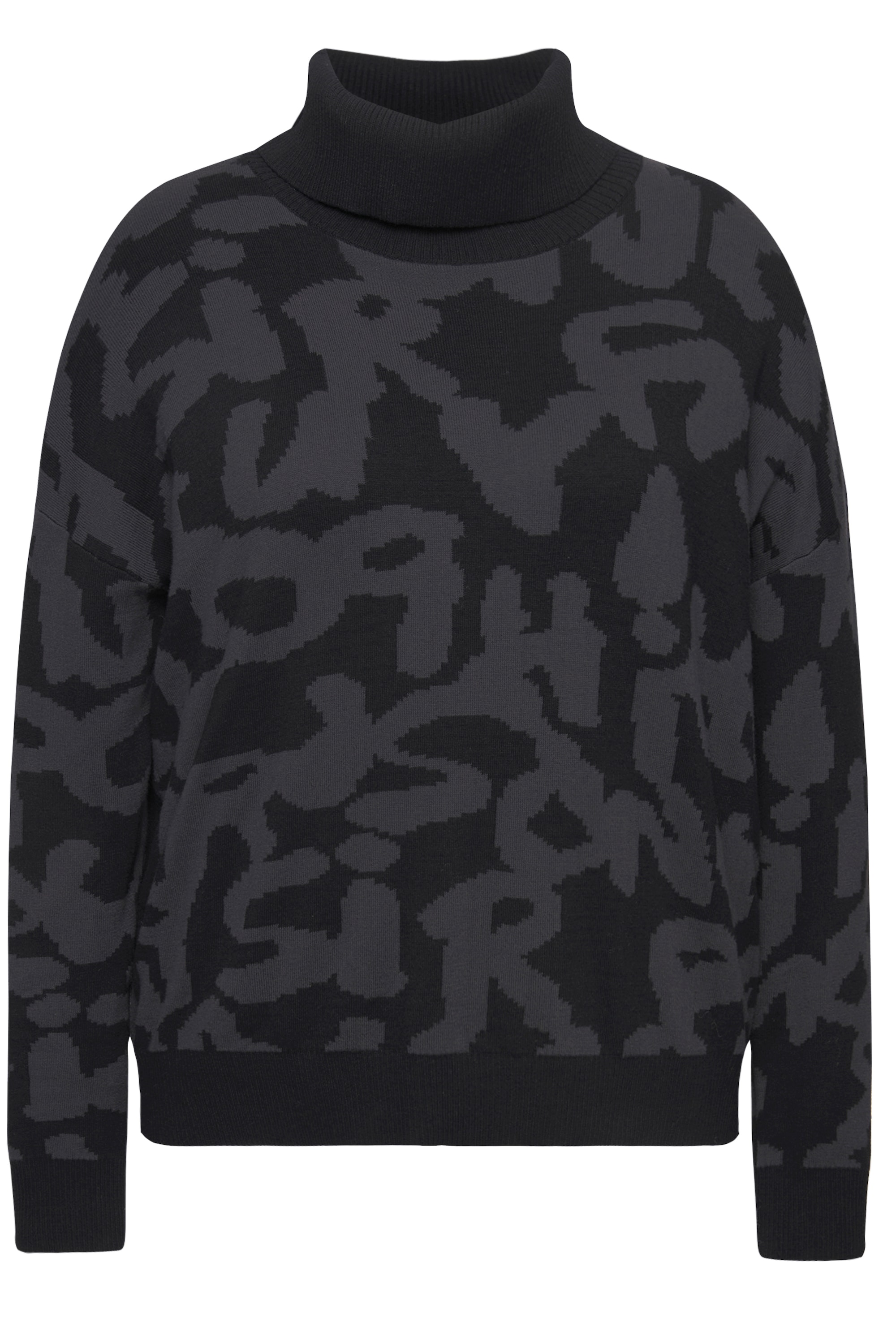 Ulla Popken Damen große Größen Pullover Buchstaben gerippter Rollkragen