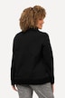 Ribbed Panel Stand-Up Collar Long Sleeve Sweatshirt