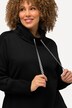 Ribbed Panel Stand-Up Collar Long Sleeve Sweatshirt