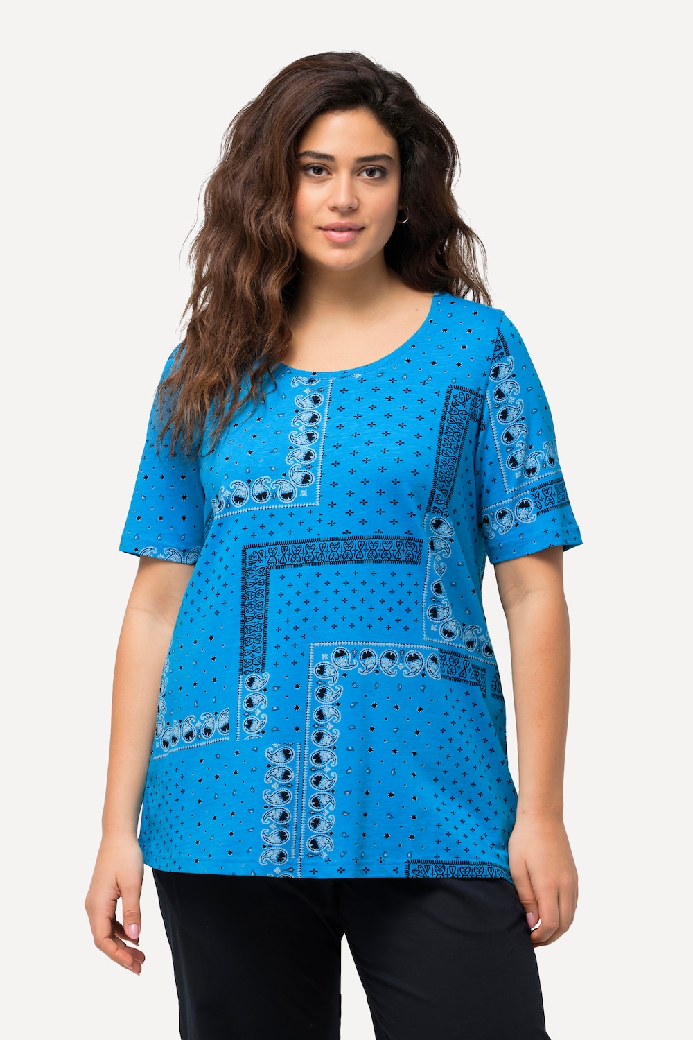 Große Größen T-Shirt, Damen, türkis, Größe: 42/44, Baumwolle, Ulla Popken