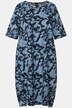 Leaves Silhouette Short Sleeve Midi Dress