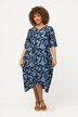 Leaves Silhouette Short Sleeve Midi Dress