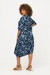 Leaves Silhouette Short Sleeve Midi Dress