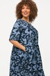 Leaves Silhouette Short Sleeve Midi Dress