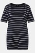 Short Sleeve Stripe Square Neck Knit Tunic