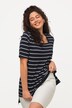 Short Sleeve Stripe Square Neck Knit Tunic