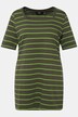 Długa koszulka, prążki, klasyczny krój, dekolt w karo, rękaw 1/2