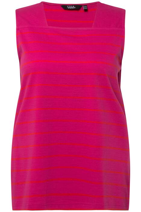 Dlouhý top, proužky, Classic, hranatý výstřih, bez rukávů