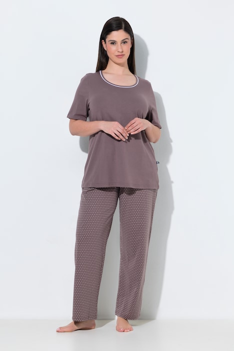 Pyjama, Punkte, Rundhalsausschnitt, Halbarm
