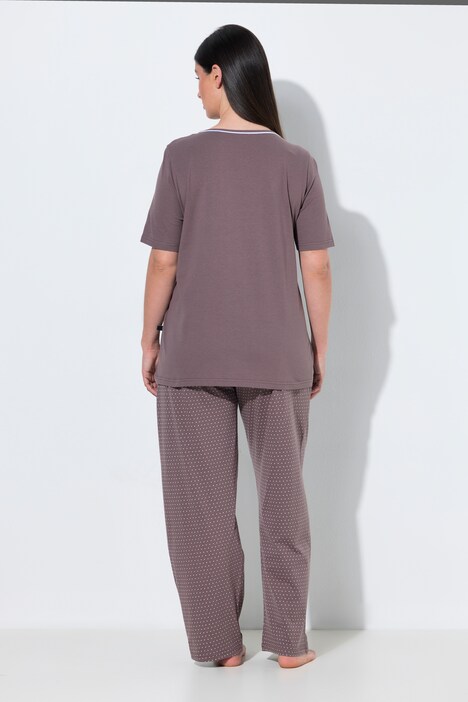 Pyjama, Punkte, Rundhalsausschnitt, Halbarm