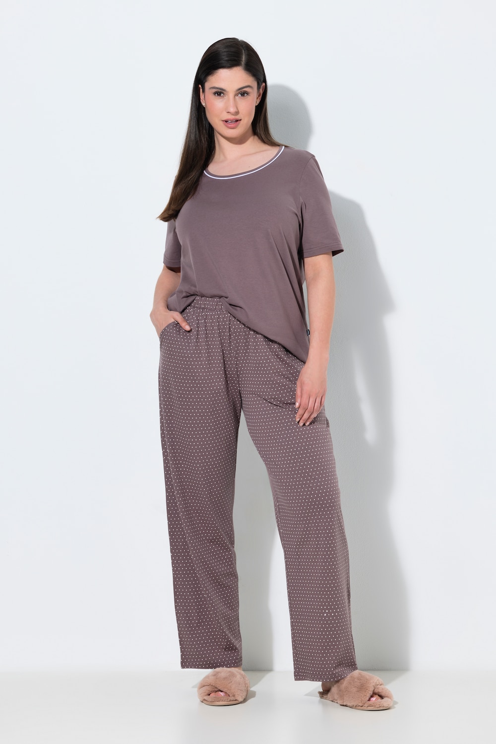Pyjama, Punkte, Rundhalsausschnitt, Halbarm