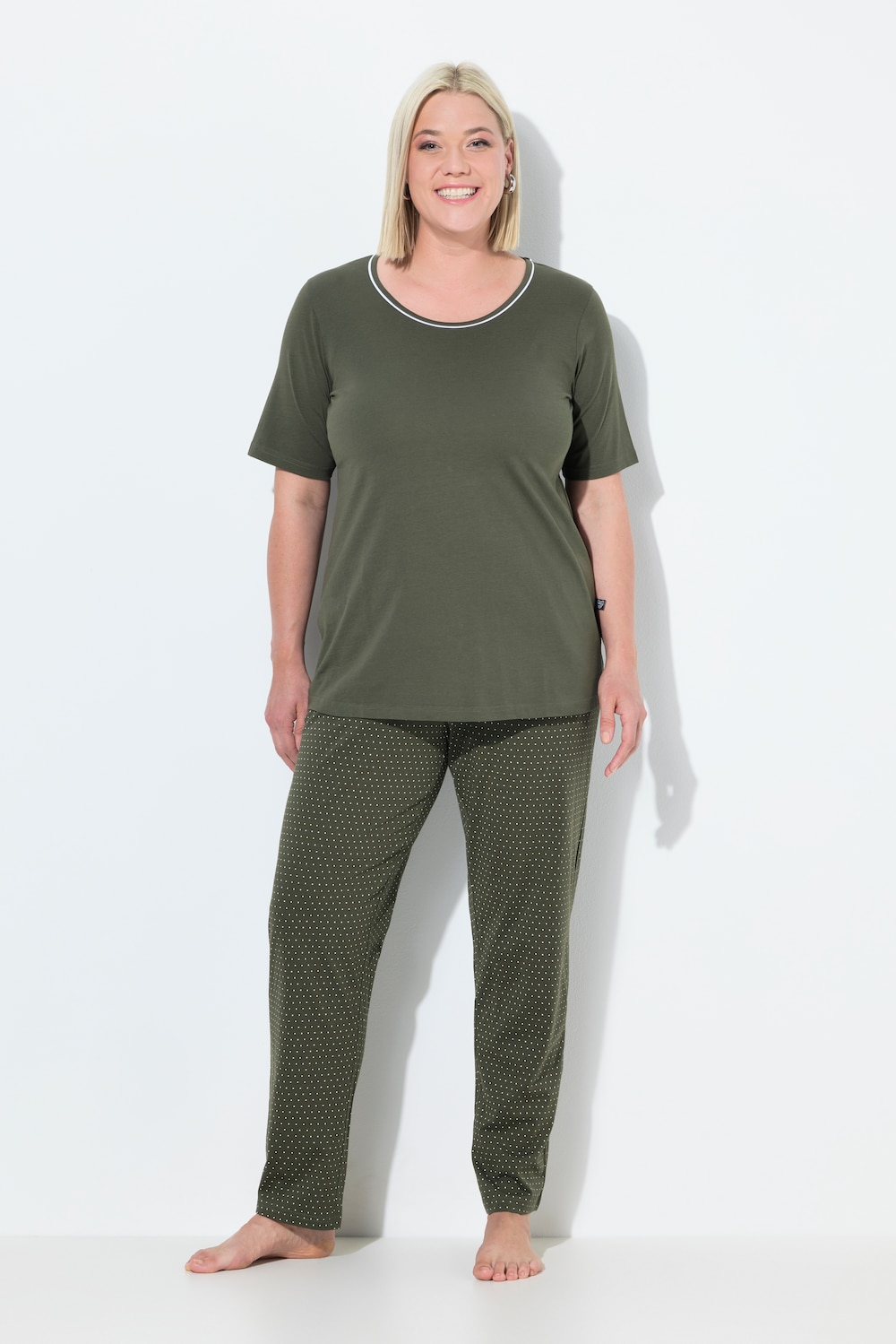 Große Größen Pyjama, Damen, braun, Größe: 50/52, Baumwolle, Ulla Popken