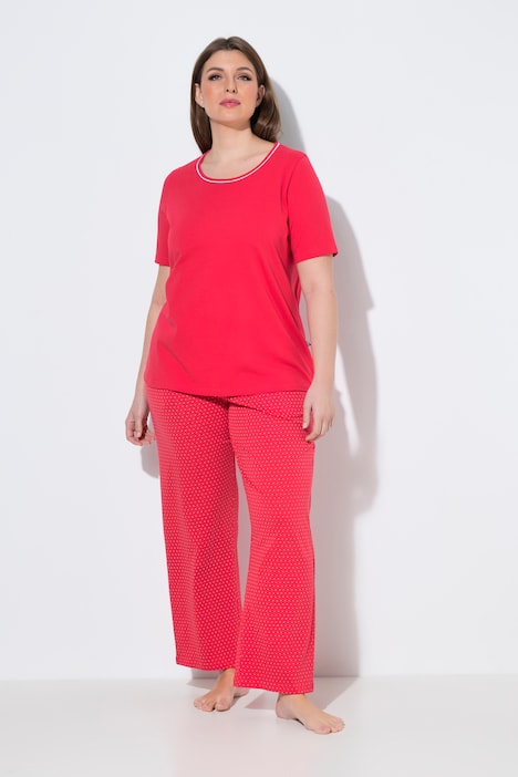 Pyjama deux pièces, pantalons à pois & T-shirt manches courtes