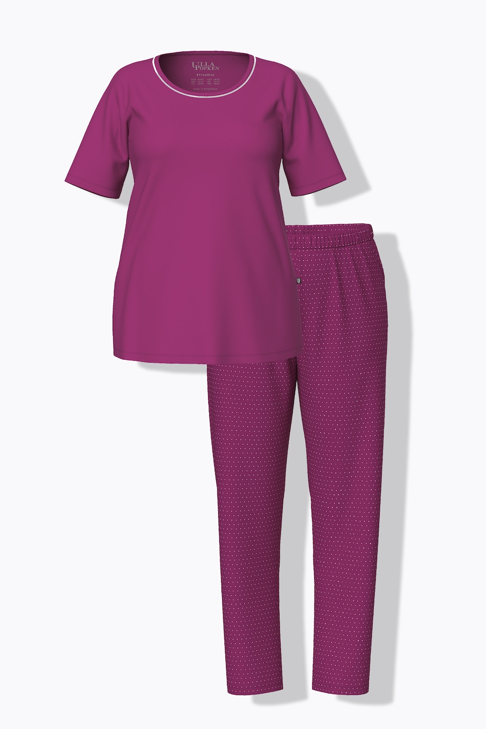 Stora storlekar Pyjamas, Dam, röd, storlek: 50/52, Bomull, Ulla Popken