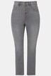 Skinny jeans, smalle pijp, 5-pocket, hoge taille, knoopsluiting