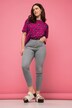 Skinny jeans, smalle pijp, 5-pocket, hoge taille, knoopsluiting