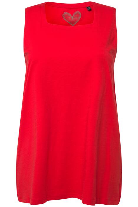 Dlouhý top, A střih, hranatý výstřih, bez rukávů