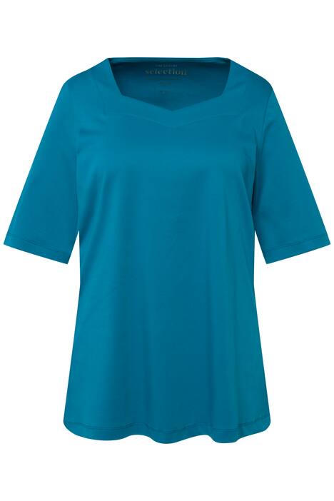 Tričko, Pima bavlna, A střih, srdcový výstřih, krátké rukávy