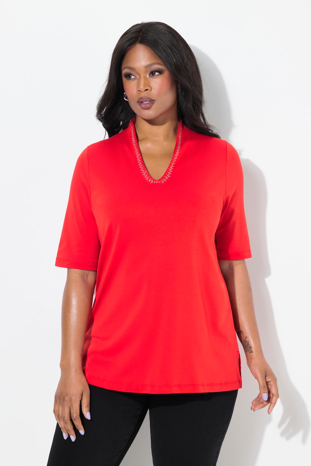 Große Größen Shirt, Damen, rot, Größe: 46/48, Baumwolle, Ulla Popken