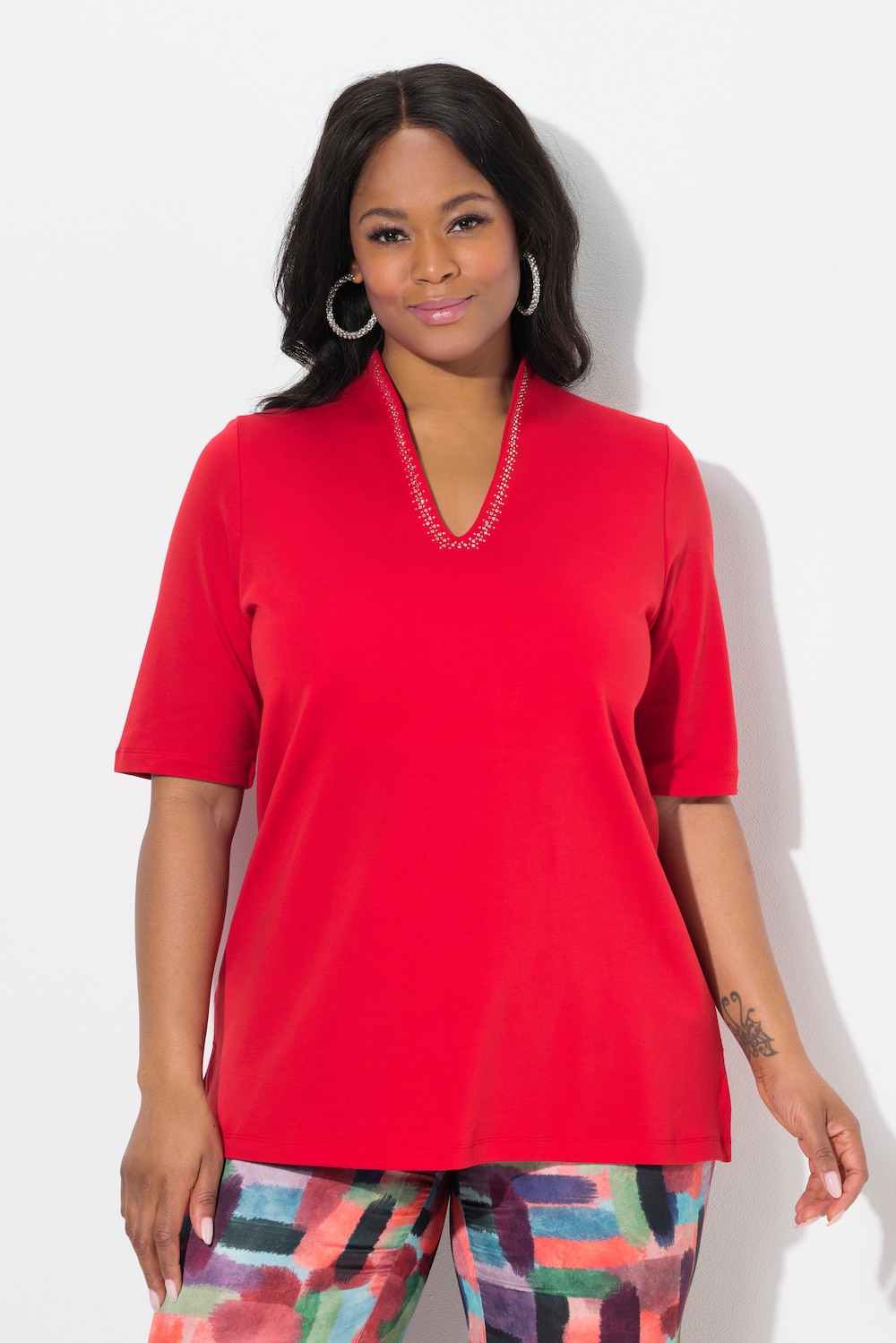 Große Größen Shirt, Damen, rot, Größe: 46/48, Baumwolle, Ulla Popken