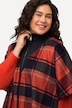 Poncho, Karomuster, Troyerkragen, Oversized, Halbarm