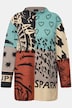Patch Print Color Black Long Sleeve Knit Sweater