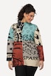 Patch Print Color Black Long Sleeve Knit Sweater