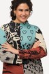 Patch Print Color Black Long Sleeve Knit Sweater