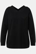 Sweatshirt, doppelter V-Ausschnitt, Stickerei, Langarm