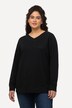 Sweatshirt, doppelter V-Ausschnitt, Stickerei, Langarm