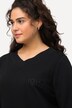 Sweatshirt, doppelter V-Ausschnitt, Stickerei, Langarm
