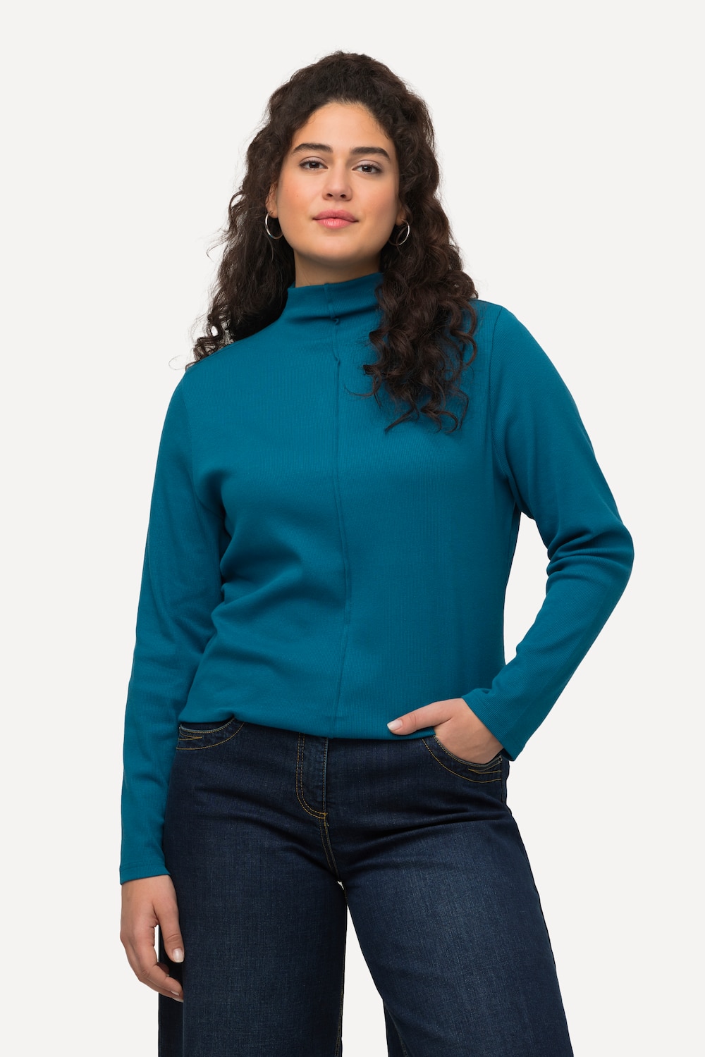 Grote Maten Shirt, Dames, blauw, Maat: 46/48, Katoen, Ulla Popken