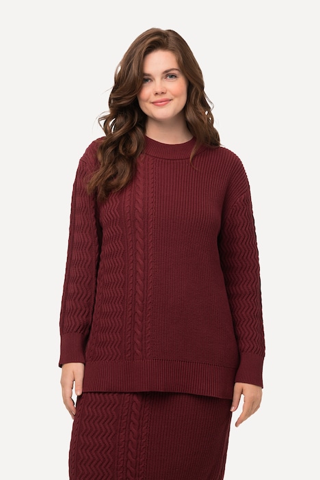 Eco Cotton Mixed Knit Long Sleeve Sweater