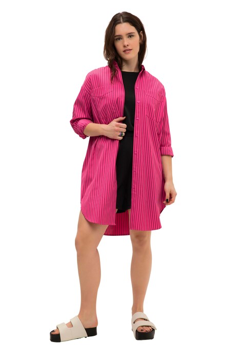 Button Down Striped Tunic Dress