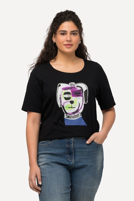 Short Sleeve Abstract Dog Graphic Tee | T-Shirts | Knit Tops & Tees
