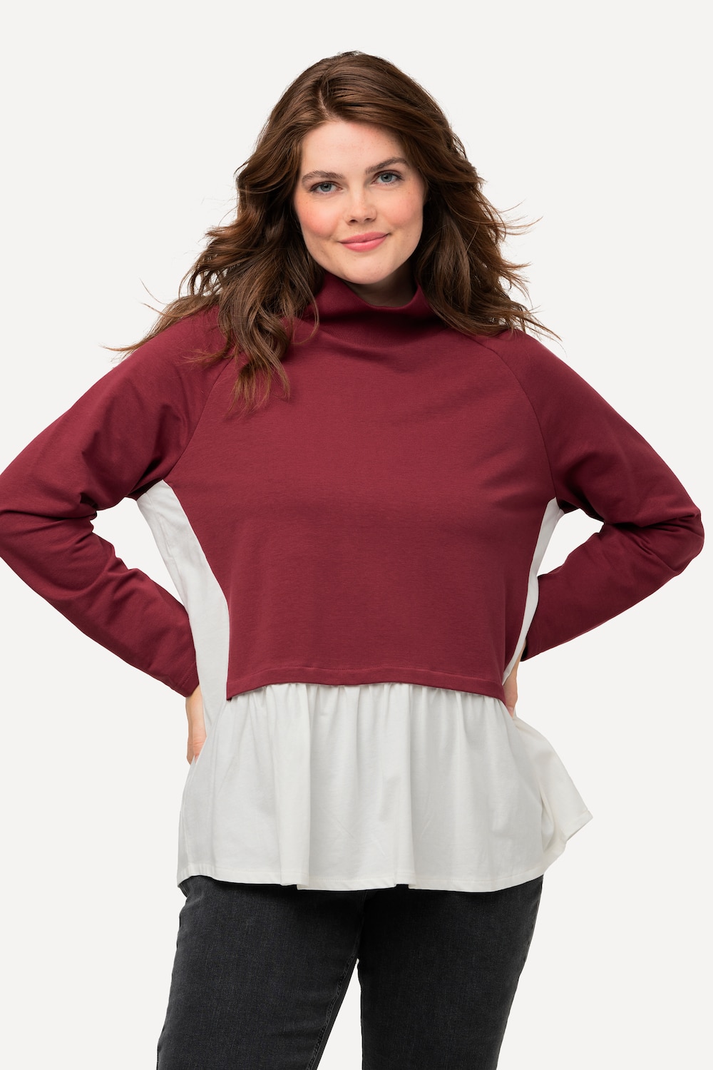 Grote Maten Sweatshirt, Dames, bruin, Maat: 50/52, Katoen, Ulla Popken