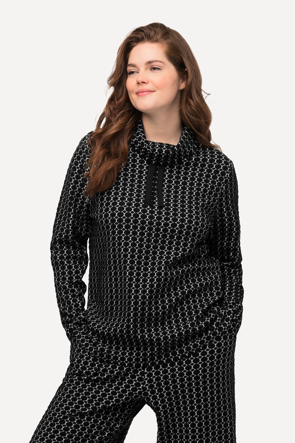 Grote Maten Sweatshirt, Dames, zwart, Maat: 54/56, Katoen, Ulla Popken