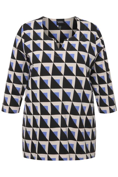 Tričko, grafický potisk, rozparek, kulatý výstřih, 3/4 rukávy