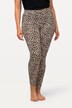 Legginsy, wzór w panterkę, wąskie nogawki, elastyczny pas