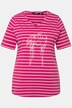 Striped Minimalist Animal Short Sleeve V-Neck Graphic Tee