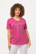 Striped Minimalist Animal Short Sleeve V-Neck Graphic Tee
