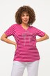 Striped Minimalist Animal Short Sleeve V-Neck Graphic Tee